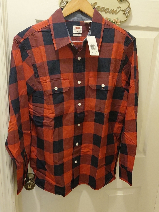 Levi's Other - Levi's Red and Navy Buffalo Plaid Button-Down Shirt